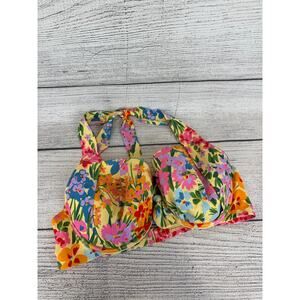 Adore Me Plus Size Colorful Floral Halter Neck Swimsuit Bikini Top Size 42DDD